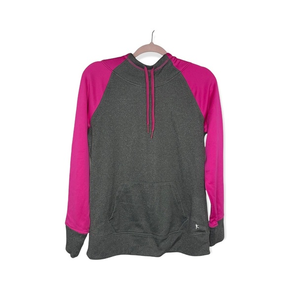 DANSKIN NOW Pink & Gray Dri More Hooded Sweatshirt M - Picture 2 of 7